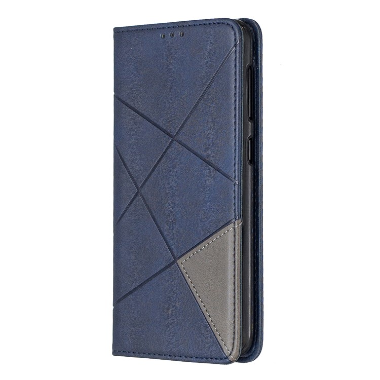Patrón Geométrico Autoabsorbido Titular De La Tarjeta PU Cuero Carcasa Del Teléfono Para Samsung Galaxy M10 / A10 - Azul Oscuro-7