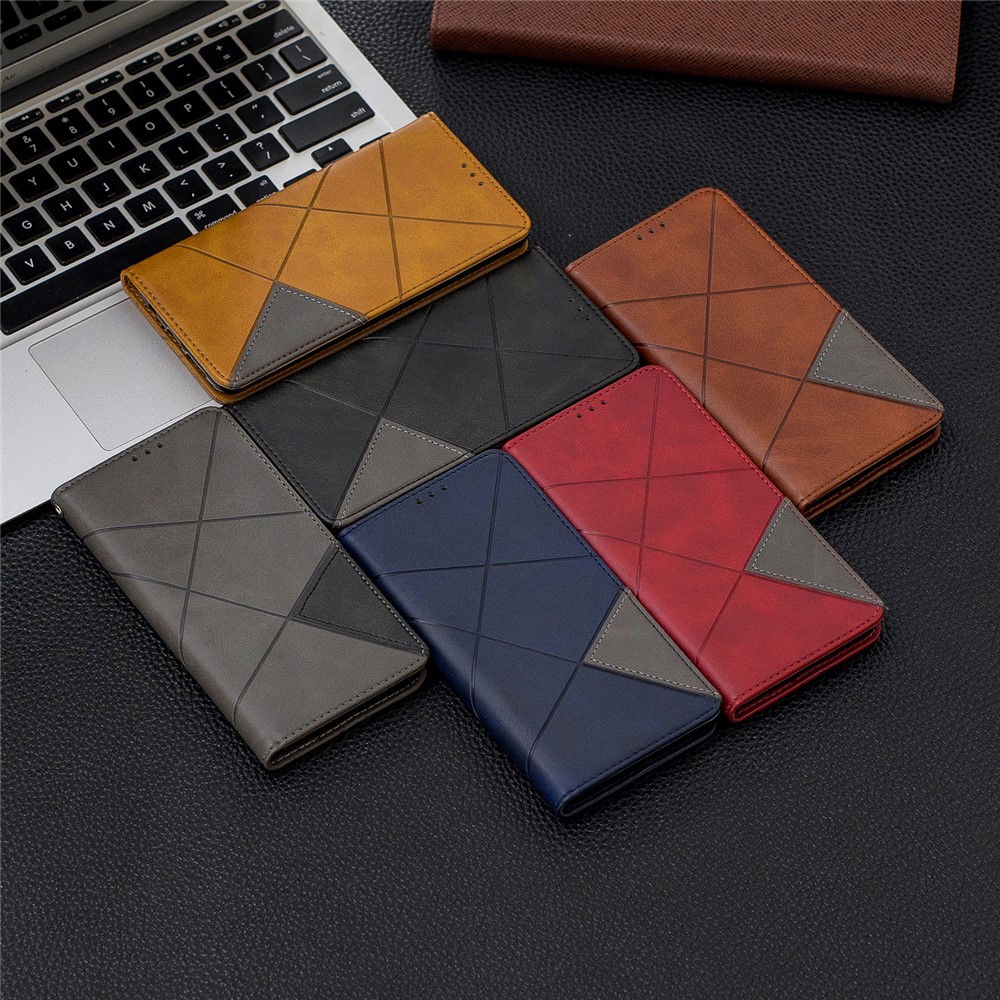 Geometrisches Muster Ledertelefongehäuse Mit Ständer Für Samsung Galaxy S10 - Schwarz-11