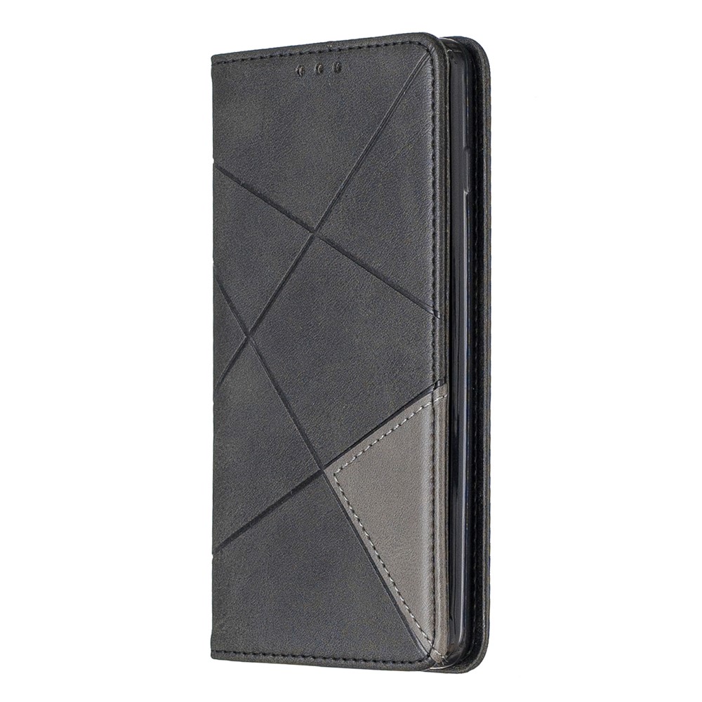 Geometrisches Muster Ledertelefongehäuse Mit Ständer Für Samsung Galaxy S10 - Schwarz-7