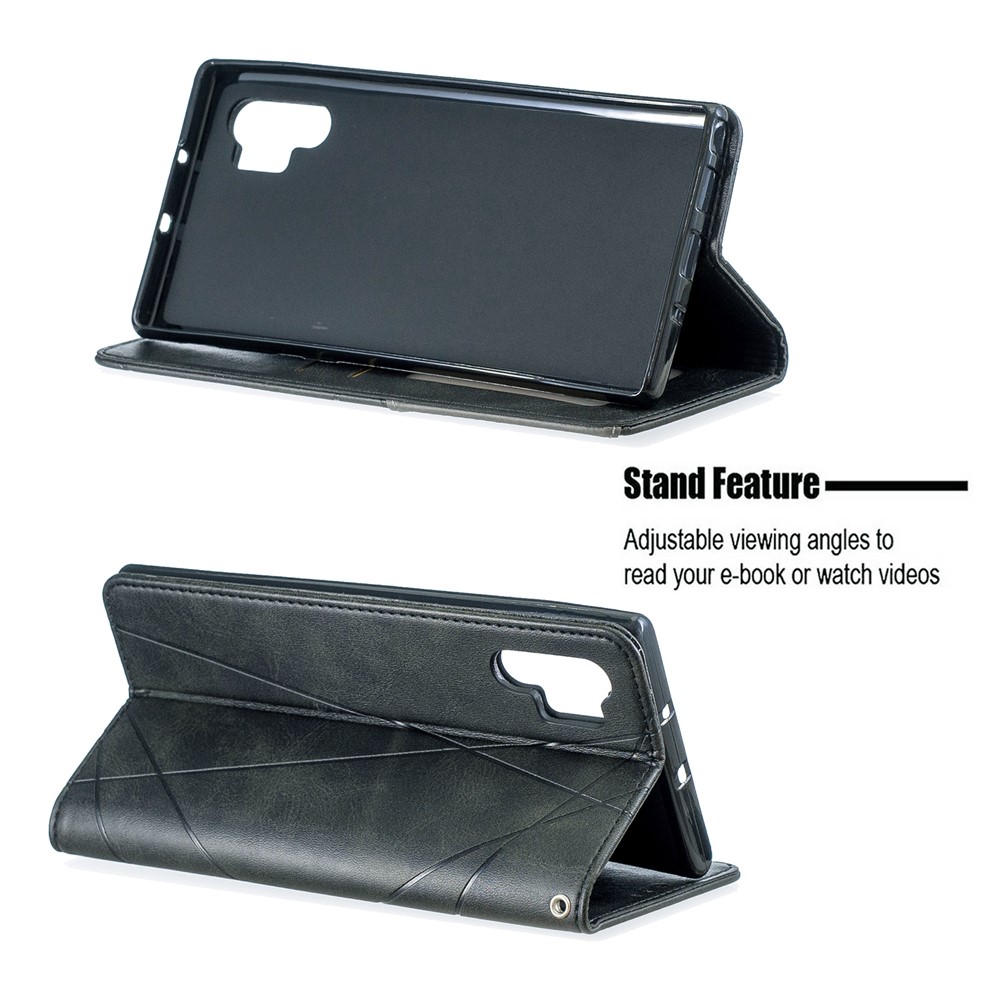 Auto-absorbiertes Leder-Handy-Ständer-Etui Mit Kartenfächern Für Samsung Galaxy Note 10 Pro - Schwarz-2