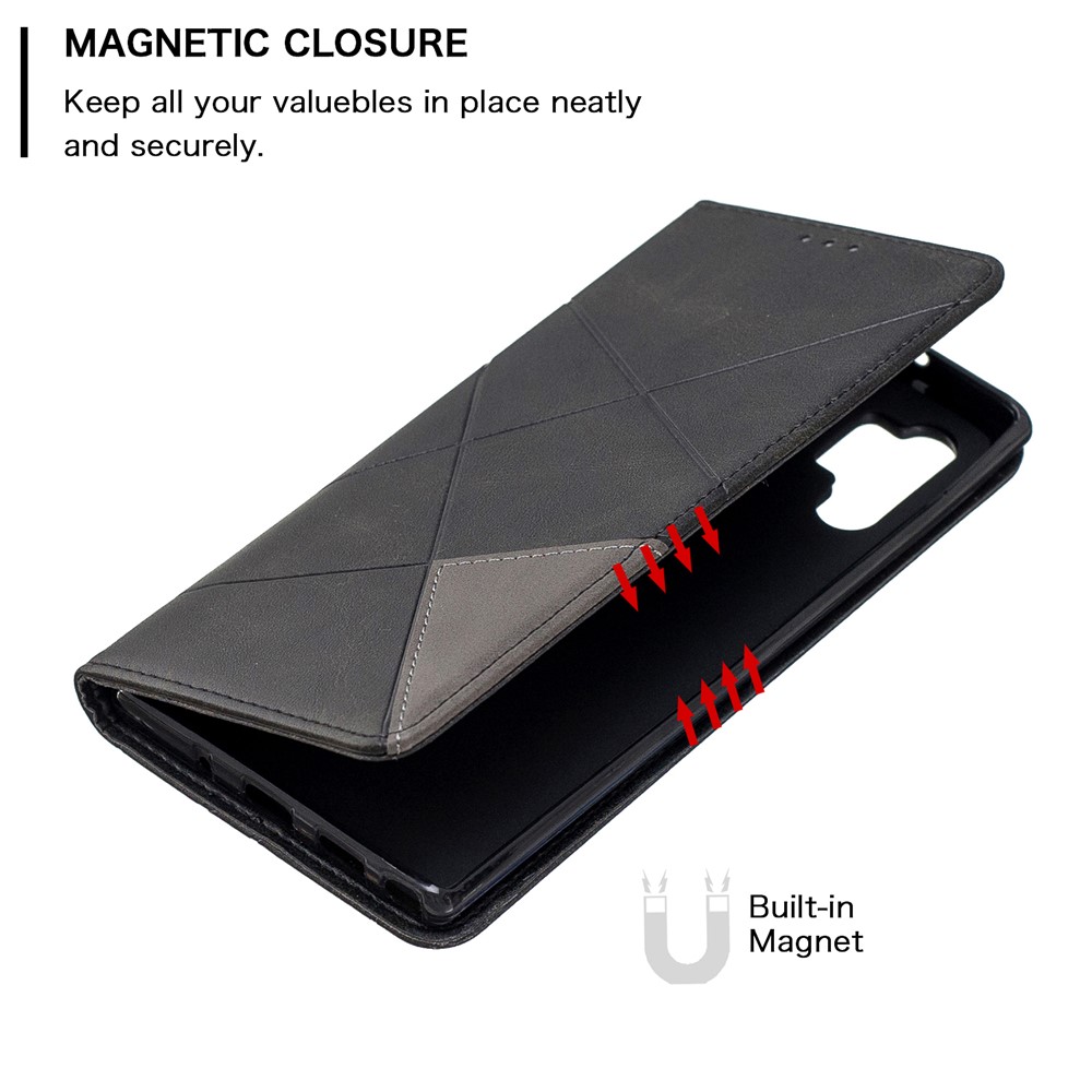 Auto-absorbiertes Leder-Handy-Ständer-Etui Mit Kartenfächern Für Samsung Galaxy Note 10 Pro - Schwarz-3