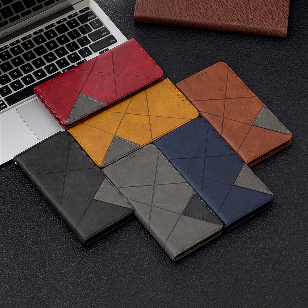 Geometric Pattern Leather Card Holder Case for Samsung Galaxy A70 - Black-11