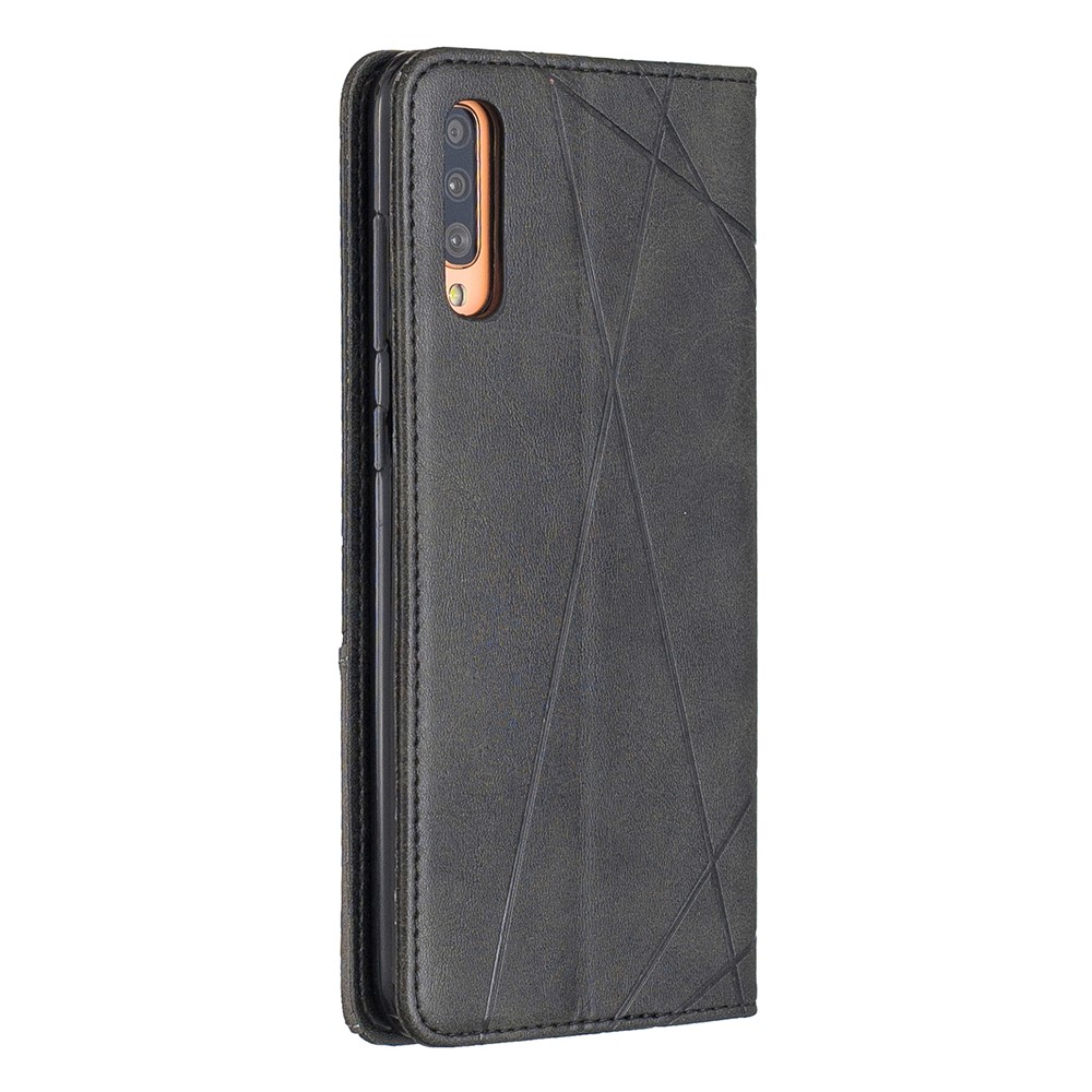 Geometric Pattern Leather Card Holder Case for Samsung Galaxy A70 - Black-8