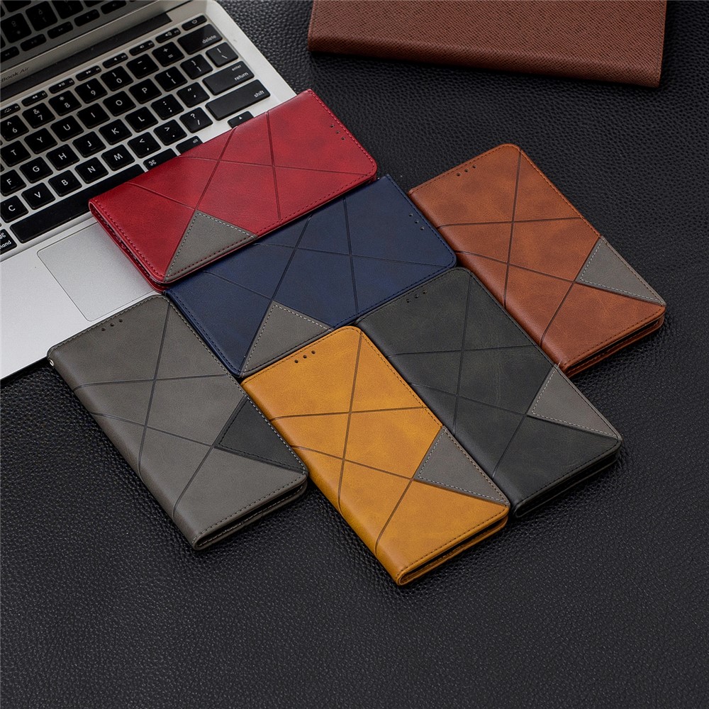 Geometric Pattern Leather Phone Case with Stand for Samsung Galaxy A50 - Black-11