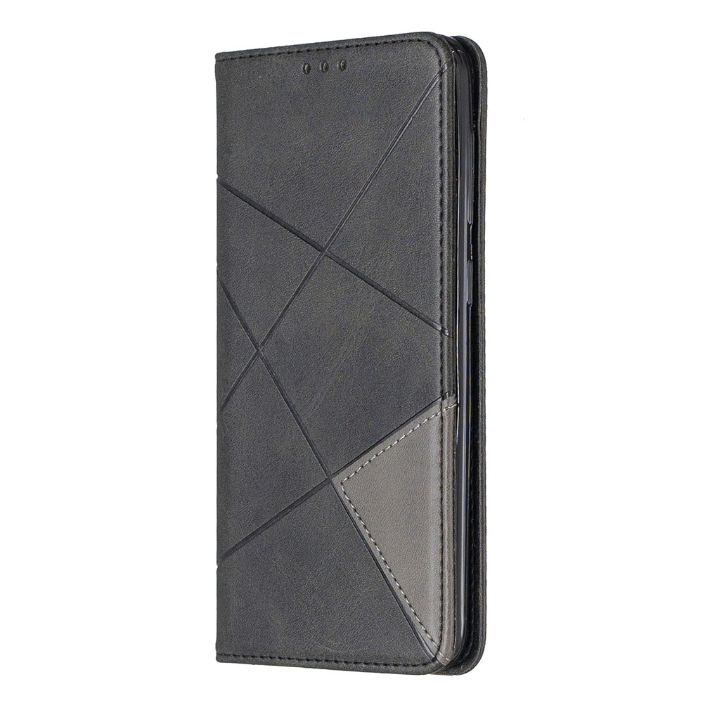 Geometric Pattern Leather Phone Case with Stand for Samsung Galaxy A50 - Black-5