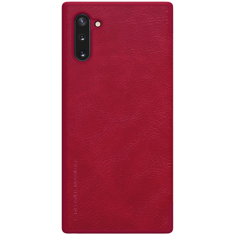 NILLKIN Qin Series Leather Card Holder Phone Shell for Samsung Galaxy Note 10 - Red-1