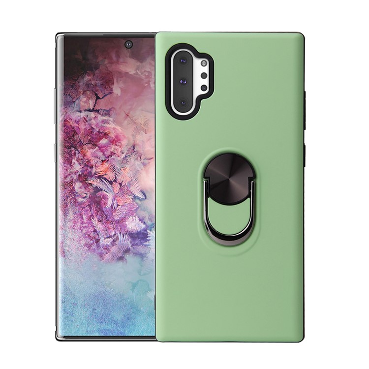 

For Samsung Galaxy Note 10 Plus / Note 10 Plus 5G Detachable PC + TPU Cover with Finger Ring Kickstand - Green, Galaxy Note 10 Plus