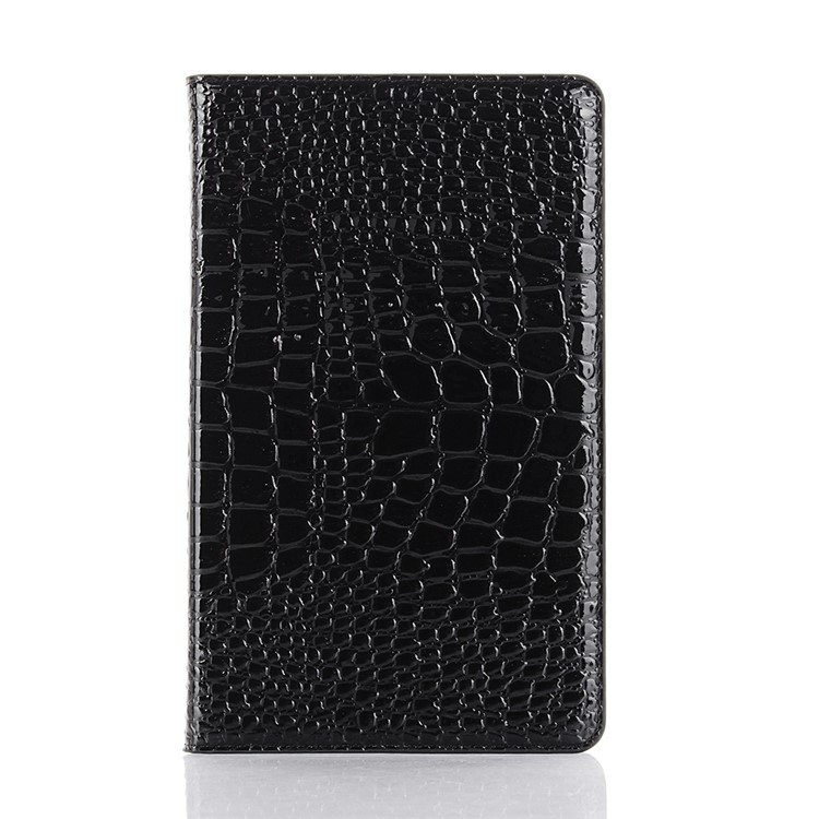 Crocodile Skin Wallet Stand Leather Tablet Shell for Huawei MediaPad M6 8.4-inch - Black-1