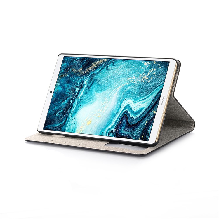 Funda De Piel De Cocodrilo Con Soporte De Tableta De Cuero Para Huawei Mediapad M6 De 8.4 Pulgadas - Negro-4