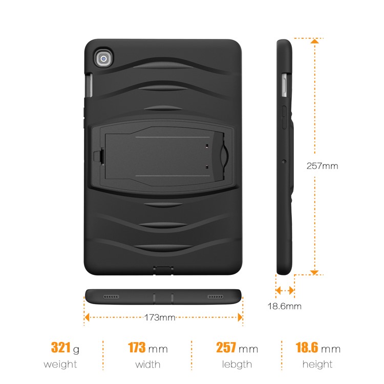 Shockproof PC + Silicone Tablet Hybrid Case with Kickstand and Pen Slot for Samsung Galaxy Tab S5e SM-T720 - Black-5