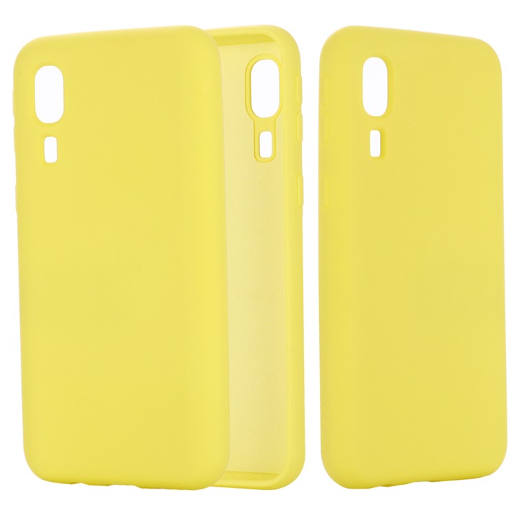 Cascado de Telefone de Silicone Líquido Para Samsung Galaxy A2 Core - Amarelo