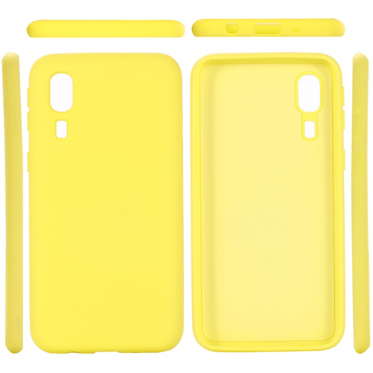 Cáscara de Teléfono de Silicona Líquida Para Samsung Galaxy A2 Core - Amarillo