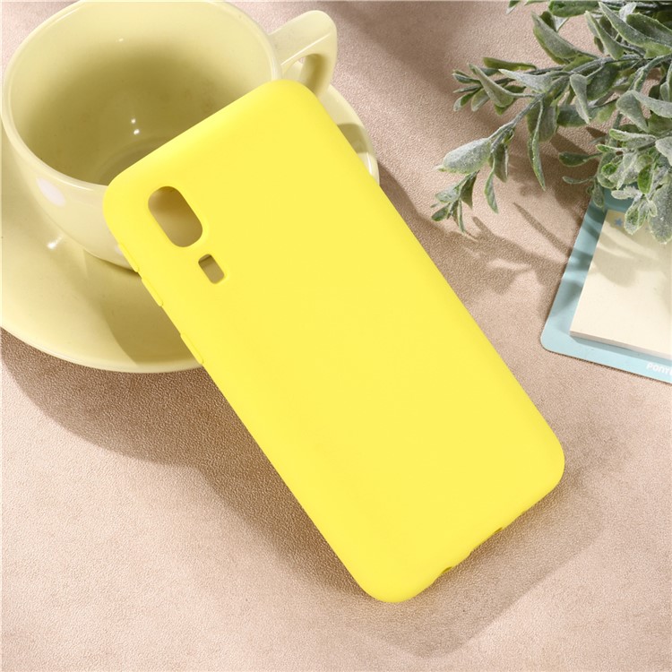 Shell Del Telefono in Silicone Liquido Per Samsung Galaxy A2 Core - Giallo