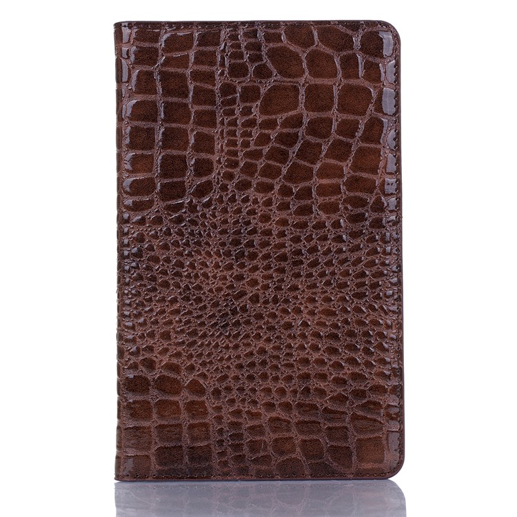 Crocodile Surface Leather Wallet Stand Tablet Case Covering for Samsung Galaxy Tab A 8.0 Wi-Fi (2019) T290/ LTE T295 - Brown-1
