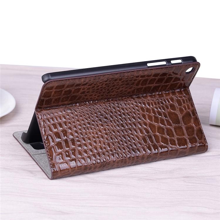 Crocodile Surface Leather Wallet Stand Tablet Case Covering for Samsung Galaxy Tab A 8.0 Wi-Fi (2019) T290/ LTE T295 - Brown-6