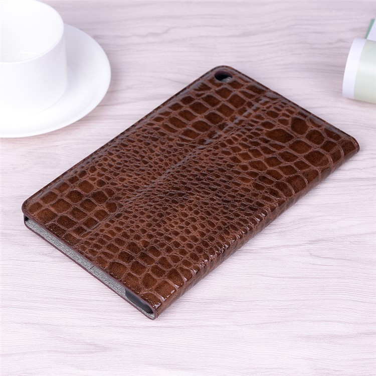 Crocodile Surface Leather Wallet Stand Tablet Case Covering for Samsung Galaxy Tab A 8.0 Wi-Fi (2019) T290/ LTE T295 - Brown-8