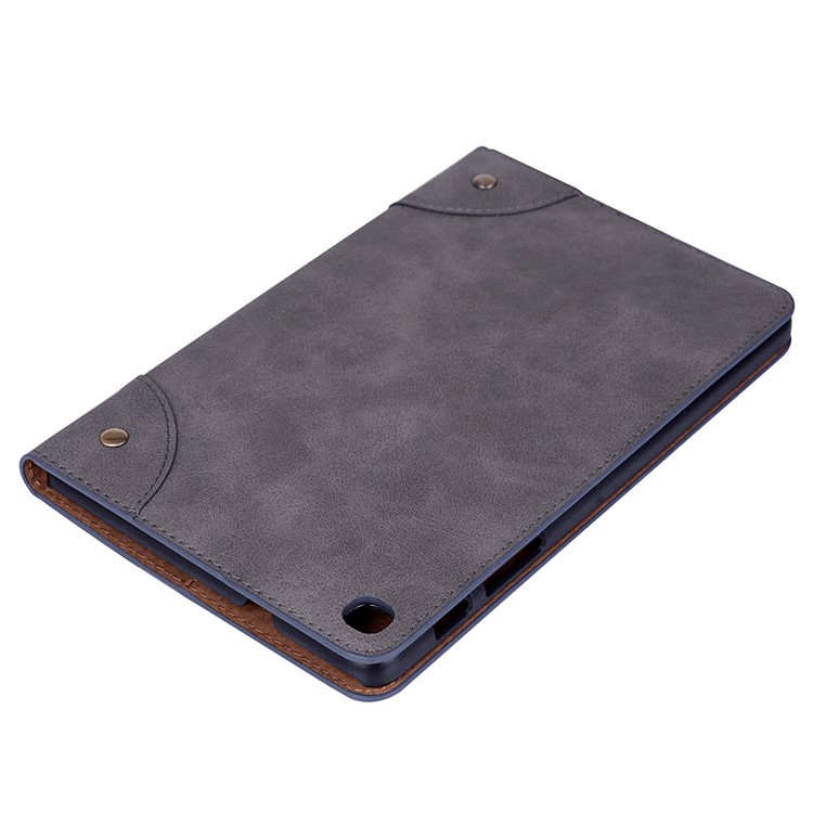 Retro Book Pattern Wallet Leather Smart Tablet Case with Stand for Samsung Galaxy Tab A 8.0 Wi-Fi (2019)T290/LTE T295 - Dark Grey-6