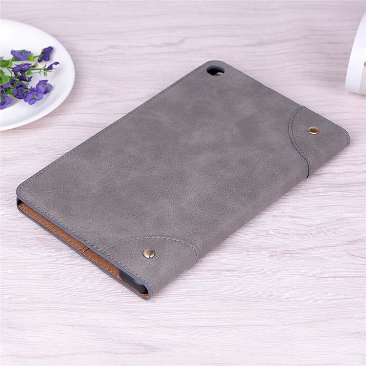 Retro Book Pattern Wallet Leather Smart Tablet Case with Stand for Samsung Galaxy Tab A 8.0 Wi-Fi (2019)T290/LTE T295 - Dark Grey-8