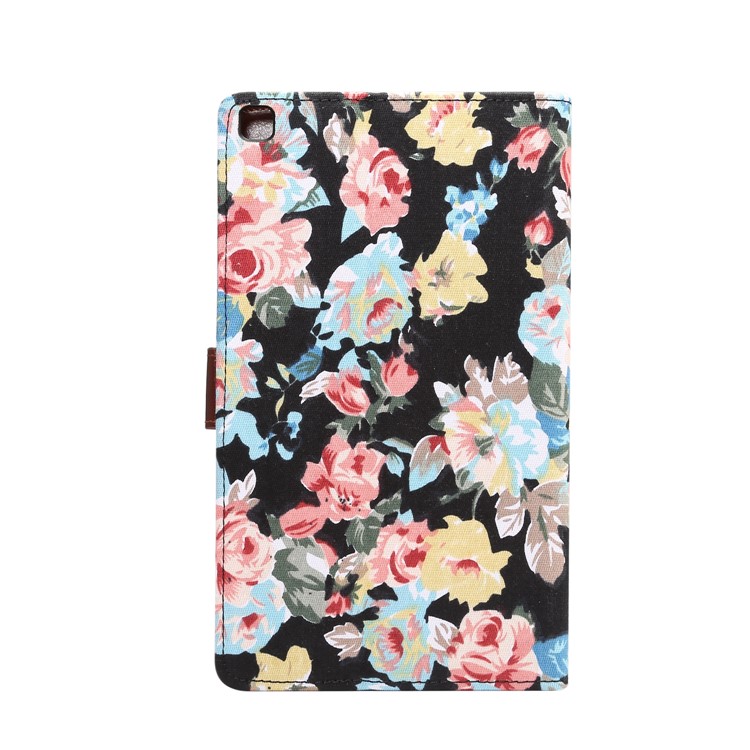 Flower Cloth Skin PU Leather + PC Wallet Tablet Casing for Samsung Galaxy Tab A 8.0 Wi-Fi (2019) T290/LTE T295 - Black-3