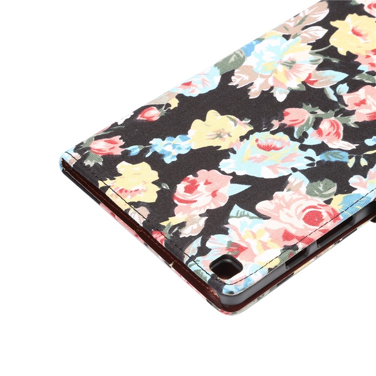 Flower Cloth Skin PU Leather + PC Wallet Tablet Casing for Samsung Galaxy Tab A 8.0 Wi-Fi (2019) T290/LTE T295 - Black-7