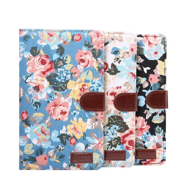 Flower Cloth Skin PU Leather + PC Wallet Tablet Casing for Samsung Galaxy Tab A 8.0 Wi-Fi (2019) T290/LTE T295 - Black-8