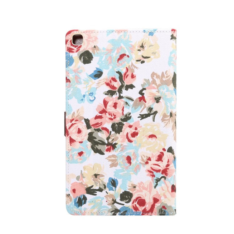 Flower Cloth Skin PU Leather + PC Wallet Tablet Casing for Samsung Galaxy Tab A 8.0 Wi-Fi (2019) T290/LTE T295 - White-3