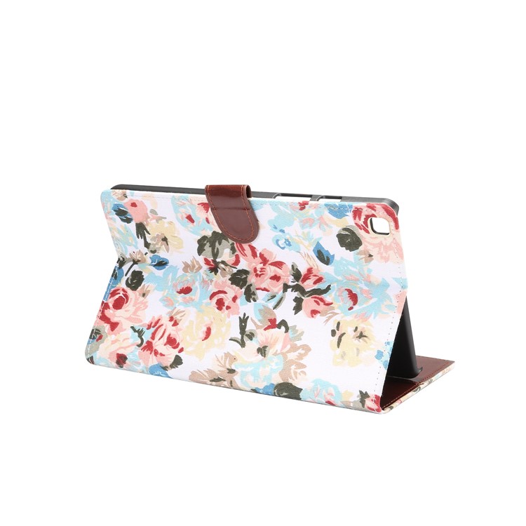Flower Cloth Skin PU Leather + PC Wallet Tablet Casing for Samsung Galaxy Tab A 8.0 Wi-Fi (2019) T290/LTE T295 - White-4