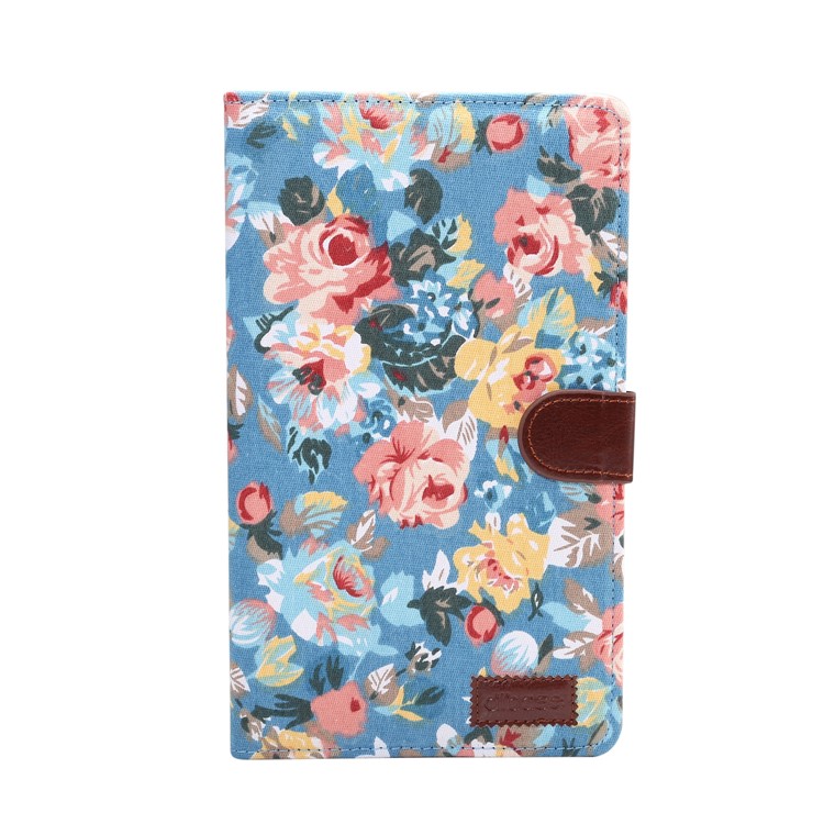 Flower Cloth Skin PU Leather + PC Wallet Tablet Casing for Samsung Galaxy Tab A 8.0 Wi-Fi (2019) T290/LTE T295 - Blue-2