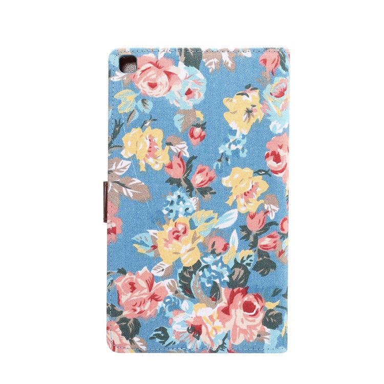 Flower Cloth Skin PU Leather + PC Wallet Tablet Casing for Samsung Galaxy Tab A 8.0 Wi-Fi (2019) T290/LTE T295 - Blue-3