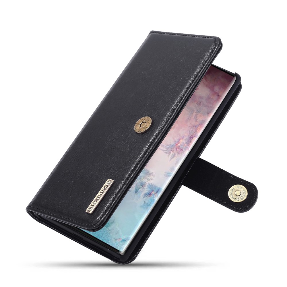 DG.MING Phone Case for Samsung Galaxy Note 10 Plus/Note 10 Plus 5G Detachable 2-in-1 Wallet Split Leather + PC Back Cover - Black-3