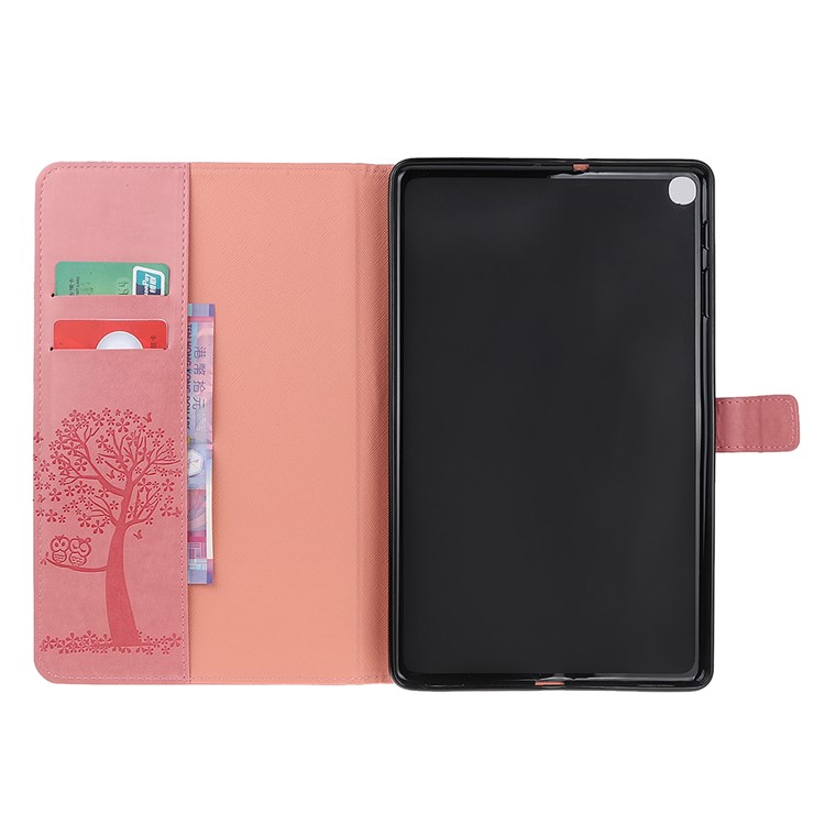 Funda De Tableta Con Soporte De Billetera De Piel De árbol De Búho Para Samsung Galaxy Tab A 10.1 (2019) / T515 (lte) / T510 (wi-fi) - Rosado-7