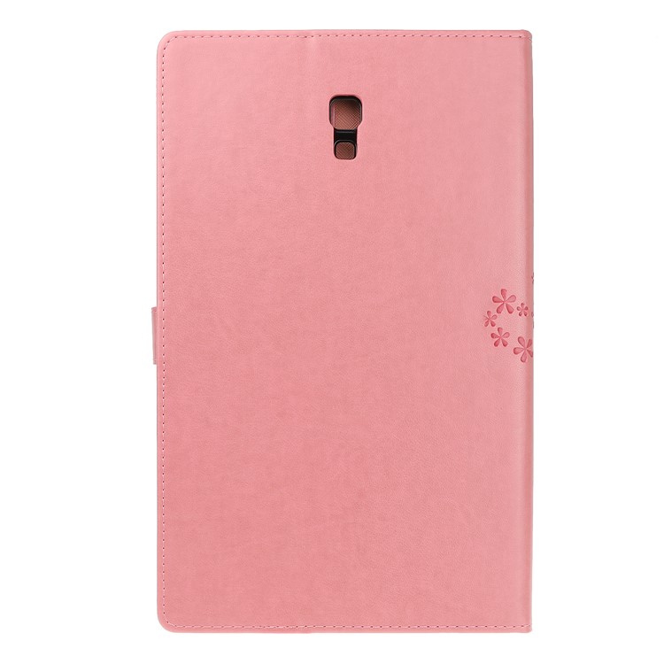 Pie De Imprenta Árbol Y Búhos Soporte De Billetera Funda Protectora De Cuero Con Tapa Para Samsung Galaxy Tab A 10.5 (2018) T590 T595 - Melon Rojo-4