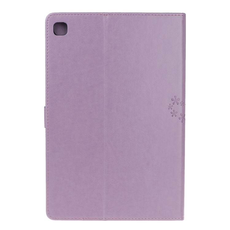 Imprint Tree and Owls PU Leather Wallet Stand Tablet Casing for Samsung Galaxy Tab S5e SM-T720 - Purple-4