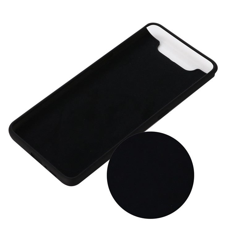 Liquid Silicone Cell Phone Cover for Samsung Galaxy A90/A80 - Black-3