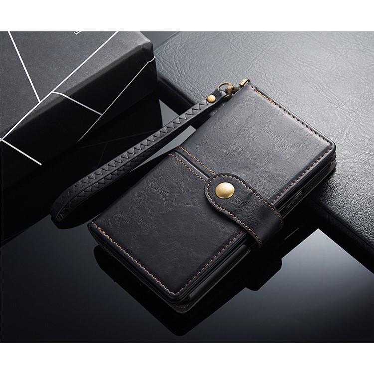 Vintage Style Leather Mobile Protective Phone Case with Wallet Stand for Samsung Galaxy A50 - Black-10