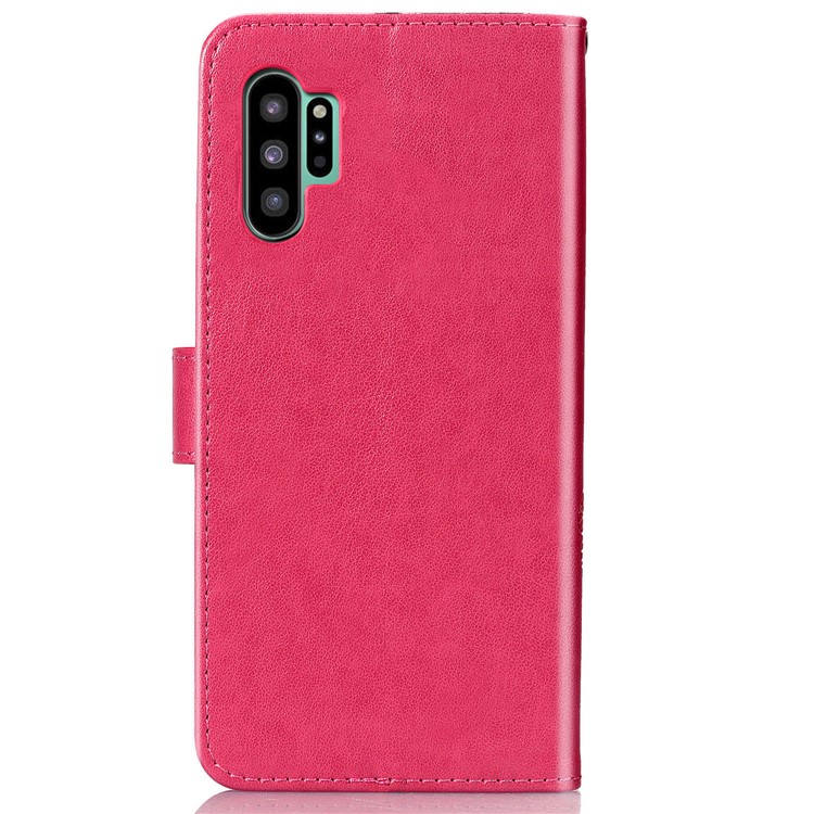 HAT PRINCE Imprinted Clover Leather Case Wallet Phone Cover for Samsung Galaxy Note 10 Plus - Rose-3