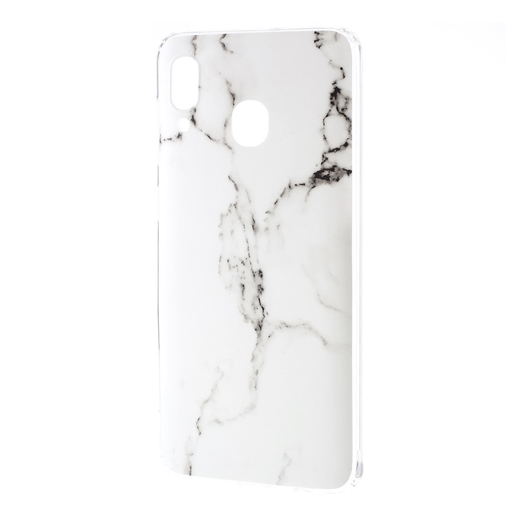 Motif De Marbre IMD TPU Couverture De Cas De Téléphone Pour Samsung Galaxy A30 / Galaxy A20 - Blanc-2