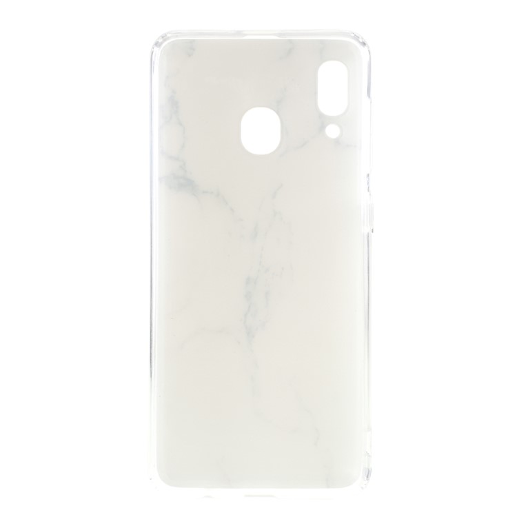 Motif De Marbre IMD TPU Couverture De Cas De Téléphone Pour Samsung Galaxy A30 / Galaxy A20 - Blanc-3