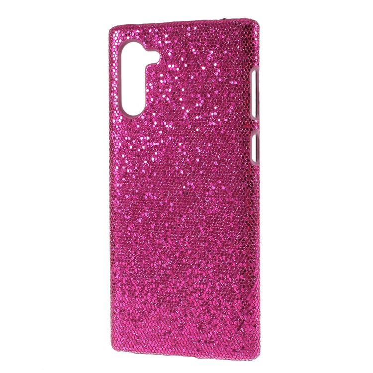 PU Leather Coated Hard PC Back Protection Cover for Samsung Galaxy Note 10 - Rose Glittery Sequins-3