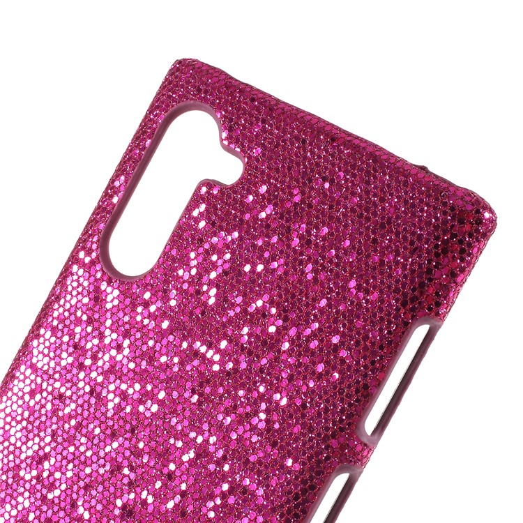 PU Leather Coated Hard PC Back Protection Cover for Samsung Galaxy Note 10 - Rose Glittery Sequins-5