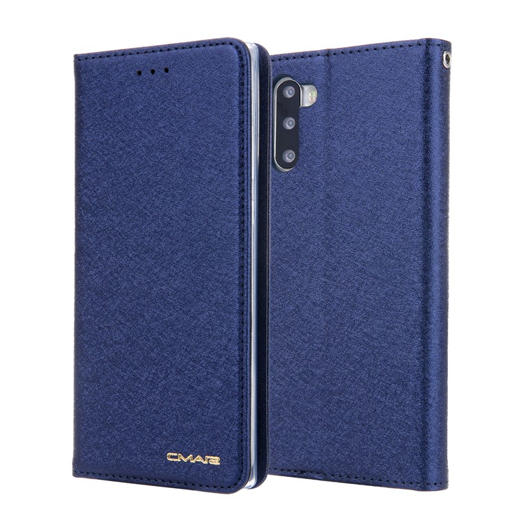 CMAI2 PU Leather Auto-absorbed Card Holder Phone Case for Samsung Galaxy Note 10 - Dark Blue-1