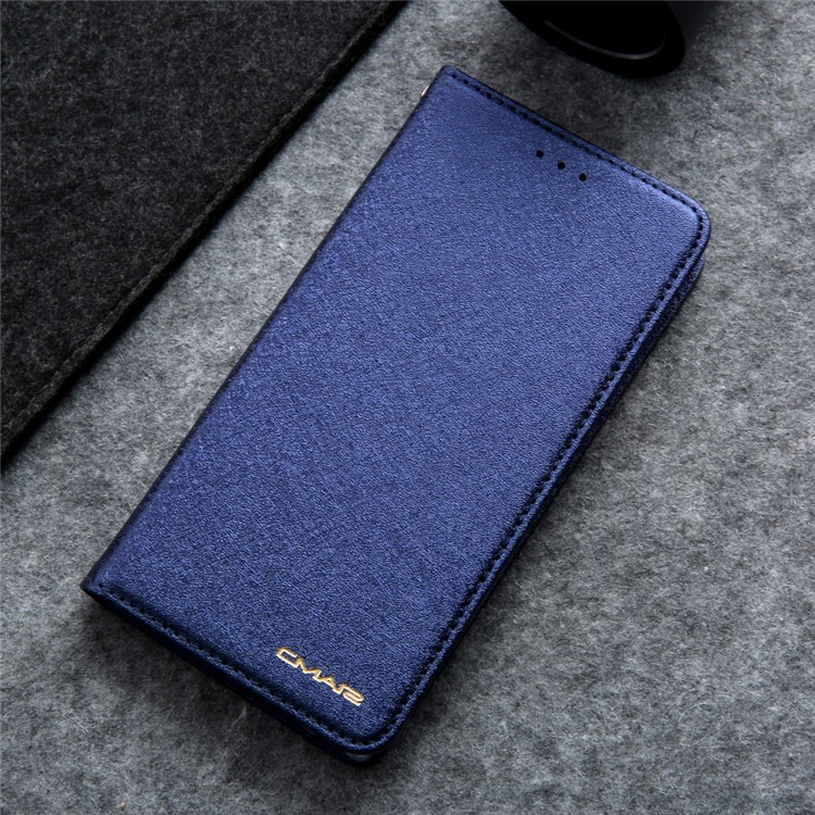 CMAI2 PU Leather Auto-absorbed Card Holder Phone Case for Samsung Galaxy Note 10 - Dark Blue-11