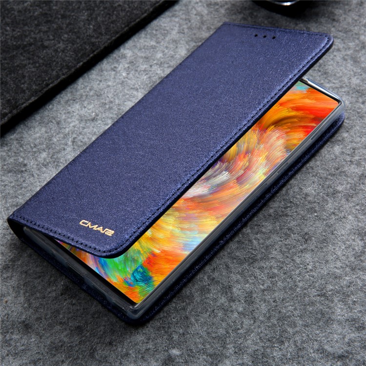 CMAI2 PU Leather Auto-absorbed Card Holder Phone Case for Samsung Galaxy Note 10 - Dark Blue-15