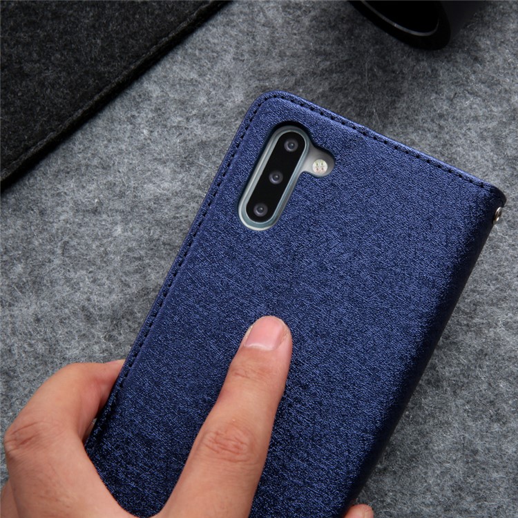 CMAI2 PU Leather Auto-absorbed Card Holder Phone Case for Samsung Galaxy Note 10 - Dark Blue-17