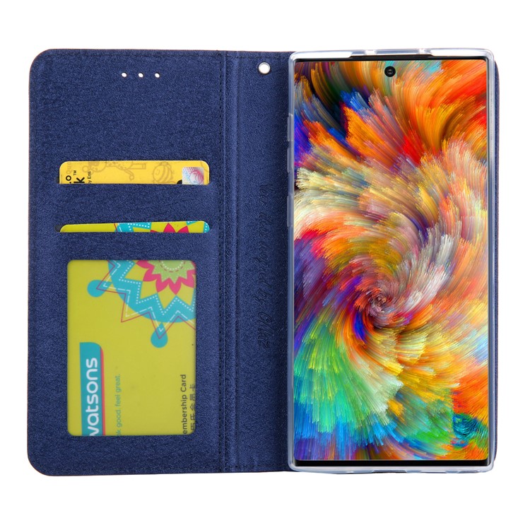 CMAI2 PU Leather Auto-absorbed Card Holder Phone Case for Samsung Galaxy Note 10 - Dark Blue-9