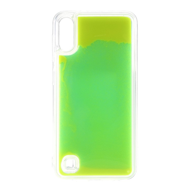 Shockproof Luminous Quicksand Soft TPU Protective Case for Samsung Galaxy A50 - Yellow/Light Green-1