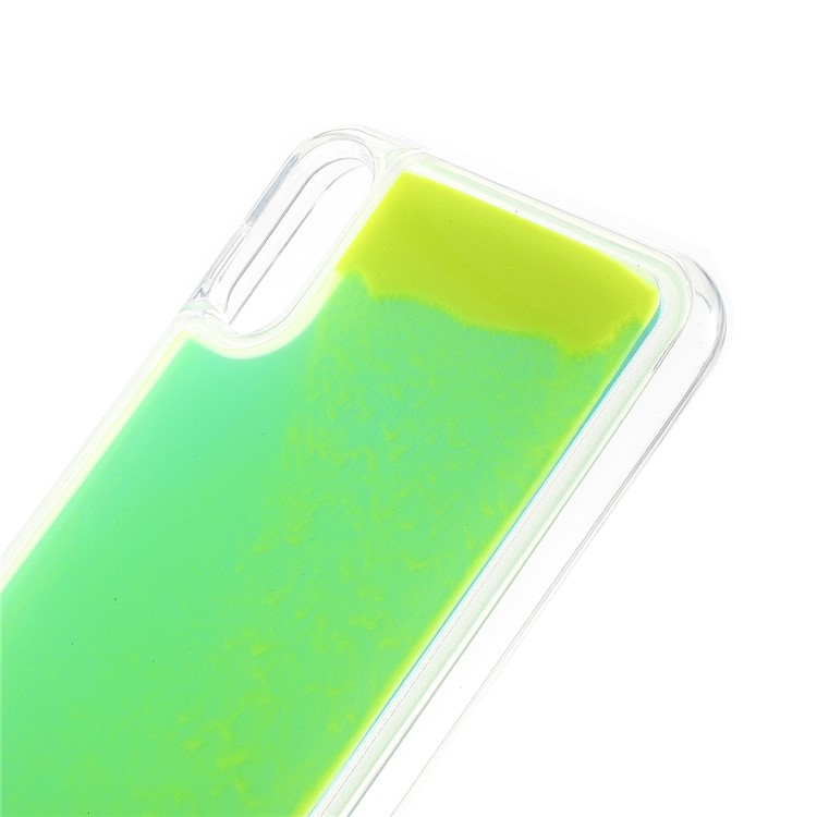 Shockproof Luminous Quicksand Soft TPU Protective Case for Samsung Galaxy A50 - Yellow/Light Green-2