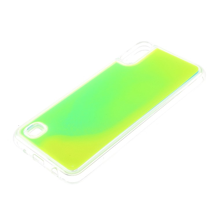 Shockproof Luminous Quicksand Soft TPU Protective Case for Samsung Galaxy A50 - Yellow/Light Green-4