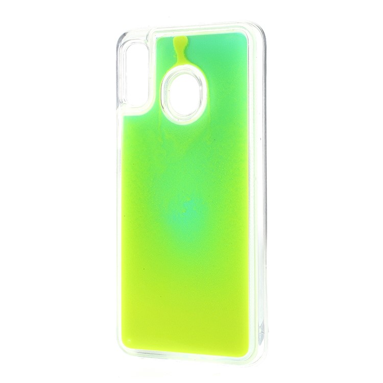 Shockproof Luminous Quicksand Soft TPU Protective Case for Samsung Galaxy A30 / A20 - Yellow/Light Green-5