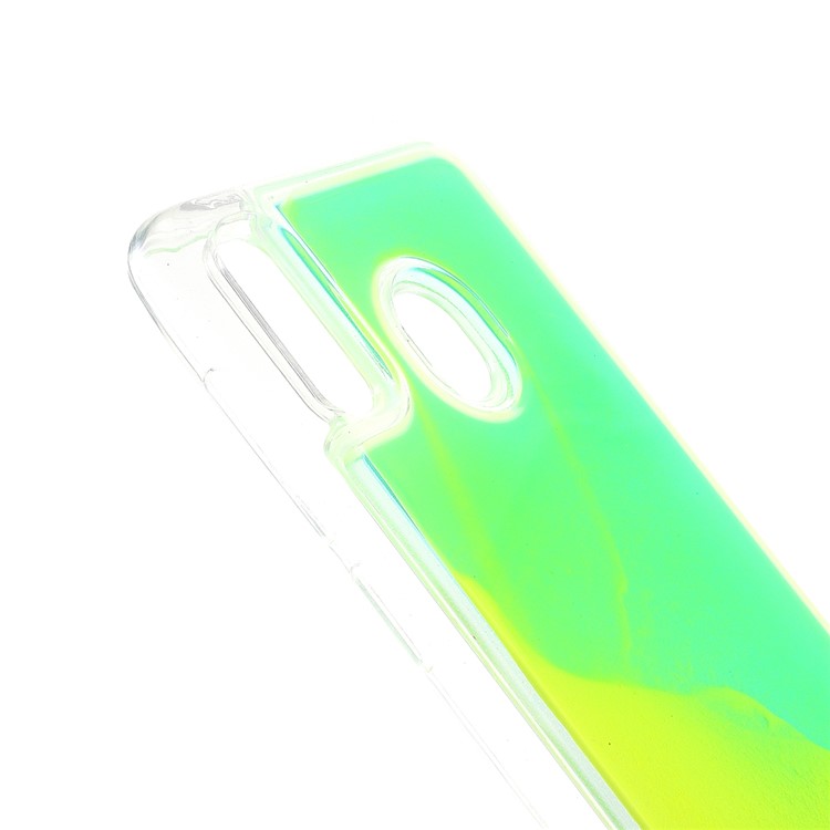 Shockproof Luminous Quicksand Soft TPU Protective Case for Samsung Galaxy A30 / A20 - Yellow/Light Green-7